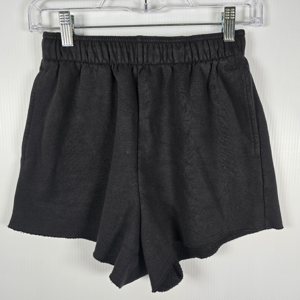 DSG Women's Boyfriend Fleece Shorts Pure Black XS Elastic Drawstring Waist